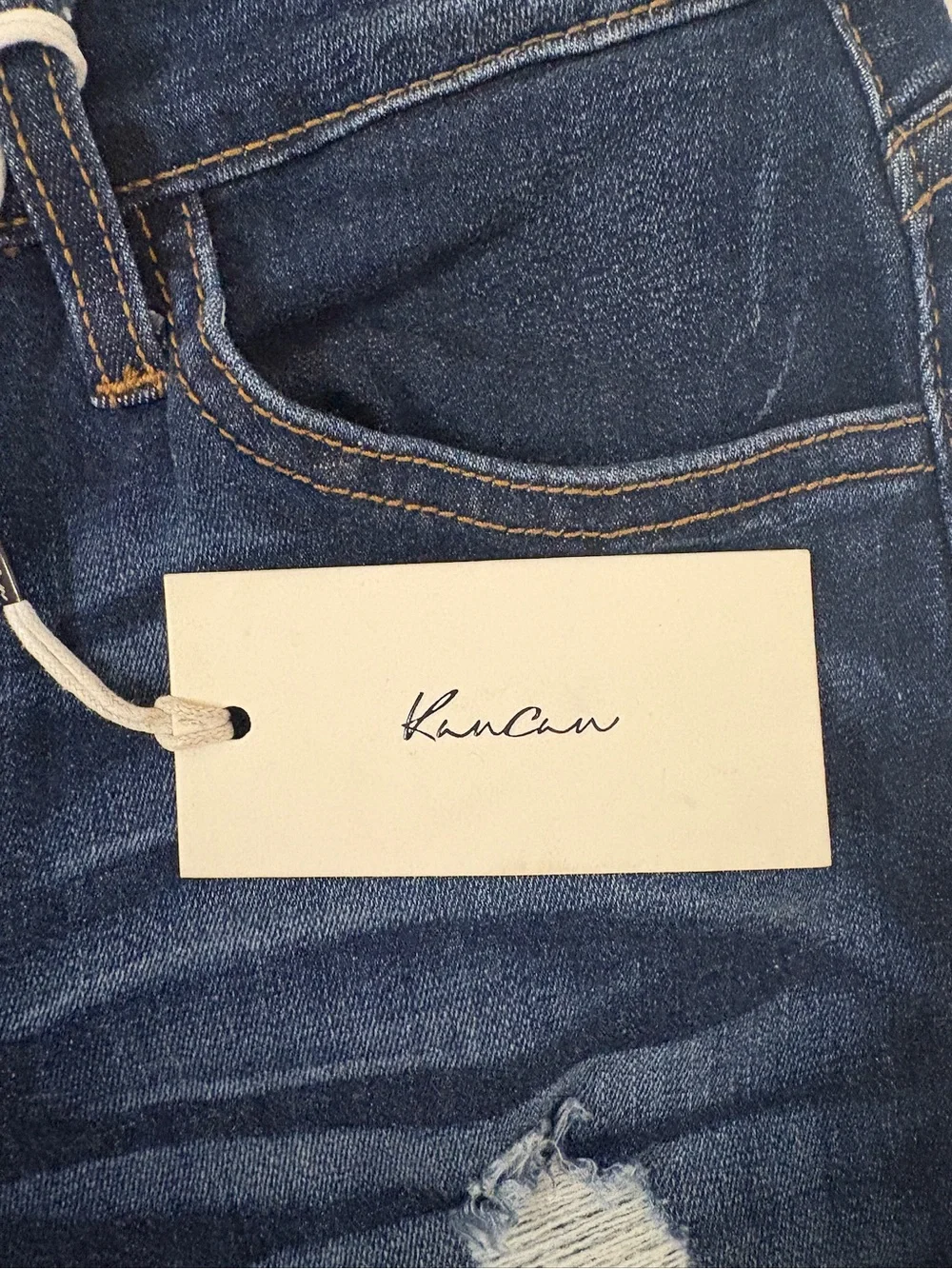 NWT KanCan High-Rise Distressed Dark Blue Women’s Denim Skinny Jeans Size 7 / 27